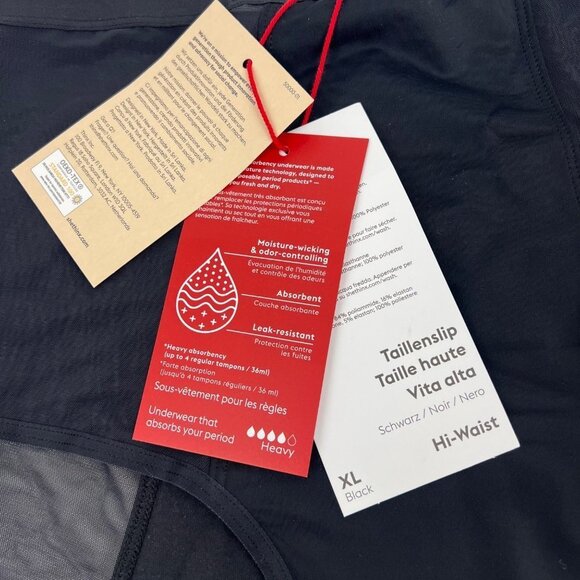 THINX Hi-Waist Heavy Period Underwear with Mesh Panels, Black, Size XL, NWT! - Picture 4 of 6